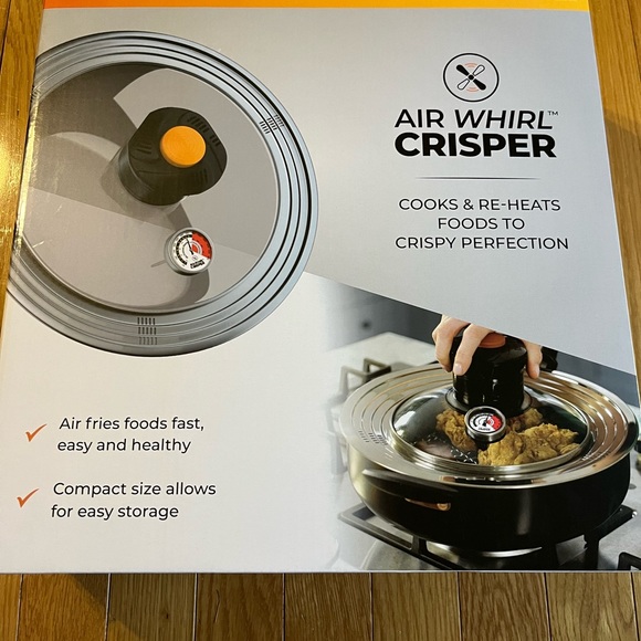 Air Whirl crisper Air Fryer Lid . tempered glass/stainless steel. - Picture 9 of 15